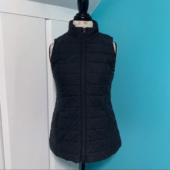 J. Jill Dark Charcoal Gray Quilted Vest - Picture 1 of 6